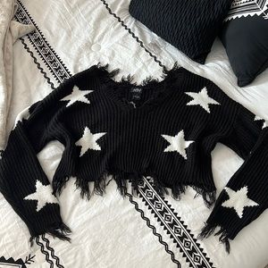 Black and white star sweater